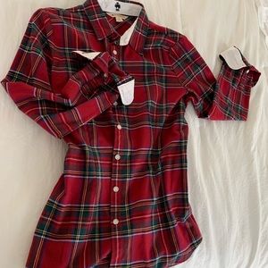 Brooks Brothers red plaid top Size 4
